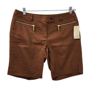 New NWT Michael Michael Kors Caramel Twill Bermuda Shorts‎ Size 8
